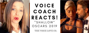 Lady Gaga and Bradley Cooper share a mic to sing "Shallow" best song from 2019 Academy Awards while voice Coach Christi Bovee reacts to this mesmerizing performance.