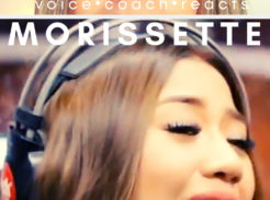 Voice coach Christi Bovee looks surprised as Morissette sings into the microphone. Voice Coach Reacts to Morissette at The Voice Love Co.